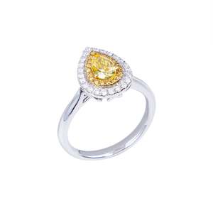 Bague en diamant jaune taille poire - Hazel - Product Image 2