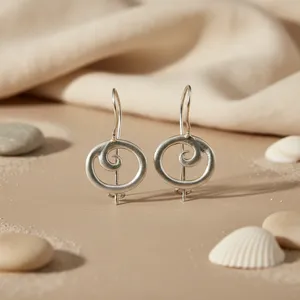 Pendientes de Plata 925 con Forma de Nota Musical, Bañados en Oro y Oro Rosa, Joyería para Regalo de Boda o Fiesta - Product Image 2