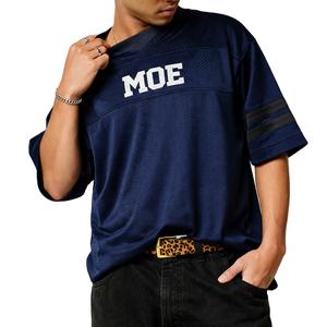 街头风格男士美式橄榄球球衣海军蓝超大运动衫透气运动上衣自有品牌批发 - Product Image 1