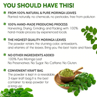 Poudre de feuilles de Moringa en vrac, pure et naturelle, superaliment à base de plantes, prix d'usine, OEM ODM, faible MOQ