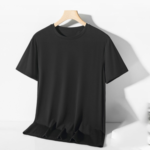 T-shirts d'été à manches courtes pour hommes, col en V, couleur unie, en coton et polyester, personnalisables, pour fabricants - Product Image 3