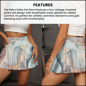 Jupe de tennis taille haute à imprimé abstrait marbre personnalisée Jupes de tennis modernes et sportives pour femmes au design élégant et sublimé - Product Image 5