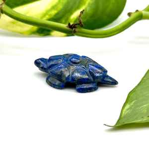 Lapis Lazuli <b>Turtle</b> Carving Gemstone 38 Mm Handmade Loose Bead - Product Image 4
