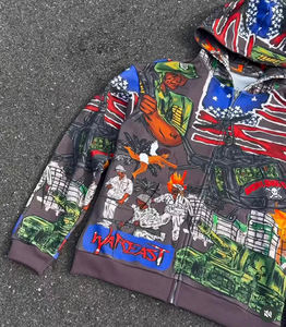 2025 nueva llegada personalizada DTG estampado cremallera Unisex Sudadera con capucha - Product Image 2