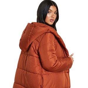 Vestes longues personnalisées OEM en gros pour femmes grandes tailles, avec capuche et multiples poches, pour l'hiver, design uni - Product Image 4