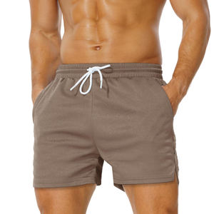 Casual Tennis <b>Shorts</b> For <b>Men</b> 100% Polyester Elastic Waist Custom <b>Knee</b> <b>Length</b> Quick Dry Zipper Design Solid Color Mesh <b>Shorts</b> - Product Image 1