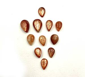 Cabochon de poire en pierre de soleil orange naturelle de haute qualité 3-9 MM IGI certifié pour la fabrication de bijoux pierres précieuses en vrac - Product Image 1