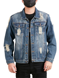 Chaquetas Vaqueras de Diseño Personalizado de Alta Calidad, Nuevas Chaquetas Vaqueras Ajustadas para Hombre con Corte Desgastado - Product Image 6