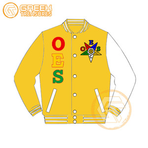 Customized Order Eastern <b>Star</b> Cotton Fleece Embroidered Varsity <b>Jacket</b> OES Breathable Quick Dry Zipper Closure Women <b>Jackets</b> - Product Image 1