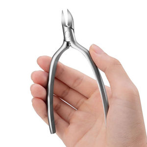 Pince à cuticules en acier inoxydable argenté de haute qualité en gros pour salon spa Logo personnalisé ongles épais des doigts ouverture large de la mâchoire - Product Image 2