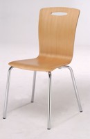Chaise carrée empilable moderne en bois K/D avec trou pour les mains et pieds en métal pour la salle à manger et la cuisine - CHAO CHING Taiwan Home Furniture