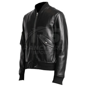 Chaqueta Bomber de Cuero Clásica, Moderna, Cómoda y Elegante, Chaqueta Bomber de Cuero Cálida, Suave y Moderna para el Día a Día - Product Image 3