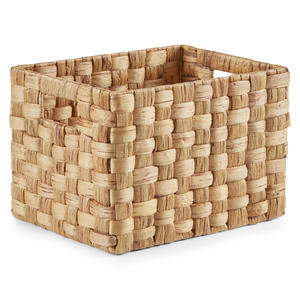 Cajas de almacenamiento de jacinto de agua rectangulares naturales hechas a mano de diseño minimalista multifuncional con asa - Product Image 1