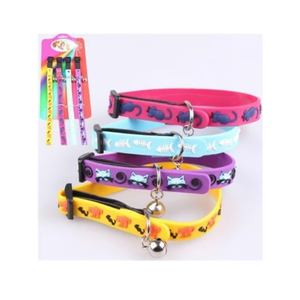 Cute Colorful Silicone Cat and Dog <b>Collar</b> with Bell for Pets - Product Image 1