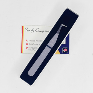 Pinzas de 90 grados de acero inoxidable de la mejor calidad para extensiones de pestañas Pinzas de pestañas de volumen de puntas de fibra de alta precisión - Product Image 6