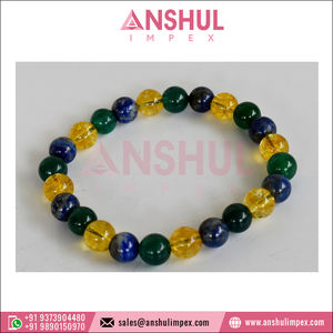 Fabricante Indio de Pulseras de Cristal de Primera Calidad con Diseño Elegante que Promueve la FELICIDAD, Pulsera de Meditación con Piedras Preciosas Curativas - Product Image 4