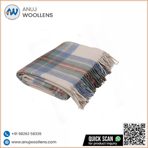 Manta De Lana Azul Silencioso Stewart Suave De Nuevo Diseño A Precio Mayorista - Product Image 2