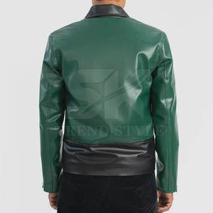 Chaqueta de Cuero para Hombre, Diseño de Dos Tonos, Fabricación Premium, Chaqueta de Cuero Elegante, Chaqueta de Cuero Moderna con Diseño de Dos Tonos - Product Image 4