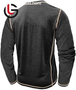 Camiseta raglán de algodón orgánico 100% para hombre, camiseta GSM 180, manga de contraste de longitud completa, transpirable, secado rápido, antiarrugas, Ajuste rápido - Product Image 6