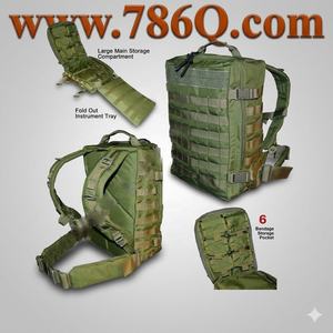 Sac à dos tactique de base unisexe pour traumatismes médicaux Sac de secours en nylon avec fermeture éclair Urgences extérieures Doux Confortable Médecins - Product Image 1