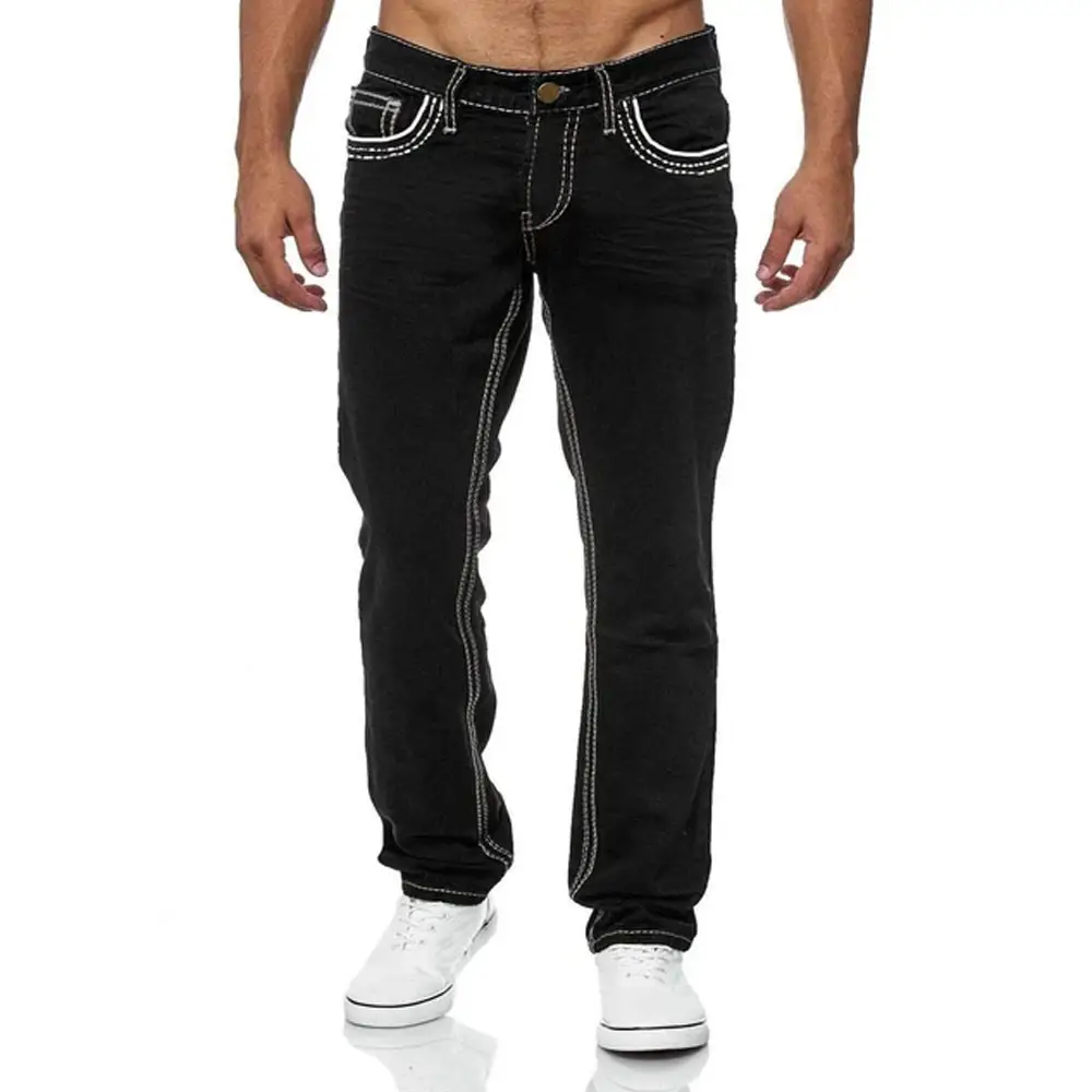 New Design Fashion Skinny Jean Pants Hot Mens Denim Jeans Zip Fly Designer Stretch Blue Cotton Breathable Jeans Man