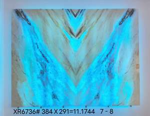 Losas de Cuarcita Azul Fantasía Retroiluminadas, de Gran Tamaño, en Forma de V, con Efecto de Libro Abierto, Translúcidas, de Cuarzo Azul Brasil, para Paneles de Pared - Product Image 1