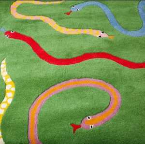 KNOT Rug Premium Hand Tufted 100% Wool Rug Handmade Snake Print Multicolor <b>Carpet</b> for Home, Hotels Customize Size Available - Product Image 3