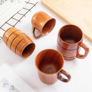 Vente chaude 500ml Tasse en bois brun écologique Tasse d'affaires faite à la main avec poignée pour accessoires de café et de thé - Product Image 5