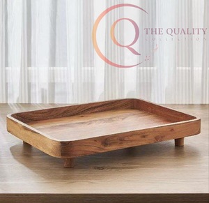 Plateau de service en bois avec poignées faciles à saisir, adapté à la maison et aux hôtels - Product Image 5