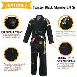 Premium ligero brasileño Jiu Jitsu Gi logotipo personalizado Kimono uniforme duradero seda artes marciales entrenamiento traje de competición - Product Image 4