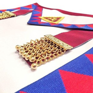 Collier de chaîne d'arc royal de franc-maçon fait à la main brodé Patch ruban de tissu en cuir fondation en gros couture maçonnique - Product Image 2
