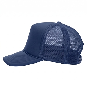 Casquette de golf unisexe en mousse à calotte haute, bleu marine, 6 panneaux, style trucker, en maille, réglable, décontractée, printemps-été, par sublimation - Product Image 2