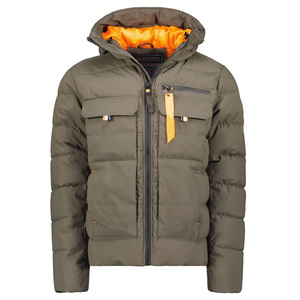 Poignets élastiques de style européen Poches supplémentaires Veste matelassée à capuche avec fermeture éclair pour hommes Vêtements d'extérieur respirants isolés Veste durable - Product Image 5