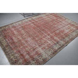 Grand tapis turc vintage de 6,2 x 9,6 pieds, tapis en laine marocaine rouge - Product Image 2