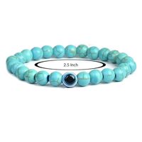 Bracelet cristal Turquoise Jade mauvais œil perles rondes 8mm pierre cristal pierres précieuses bijoux de mode hommes et femmes cadeau énergie