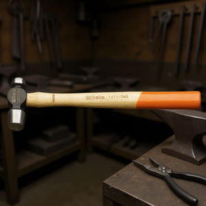 Martello a Testa Tonda per Orefici e Fabbri, Punta Sferica e Manico in Legno - Product Image 3