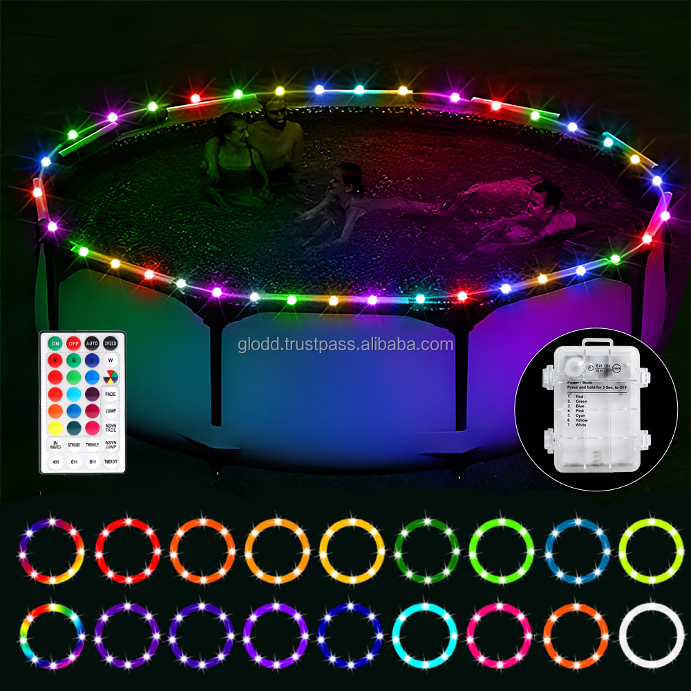 Outdoor Waterproof 17 Colors Change Light up Swimming Pool Rim LED Pool Rope Light