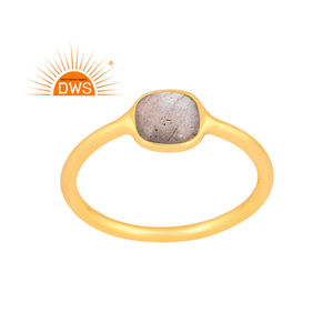 แหวนเงินแท้18K อัญมณีลาบราดอไรต์ธรรมชาติแหวนวางซ้อนกันได้เครื่องประดับจากผู้ผลิต - Product Image 1