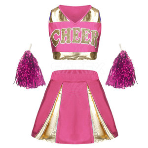 Ensemble d'uniformes de cheerleading pour hommes de haute qualité, séchage rapide, respirant, léger, couleur unie, 100% polyester - Product Image 1