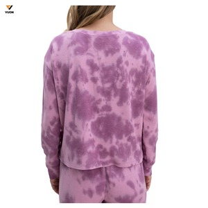 Customized Slim Fit Crop <b>Top</b> Tracksuit for Women Lightweight Loose Fit Jersey Sweatsuit Home Wear <b>Tie</b> Dye Set by Manufacturer - Product Image 4