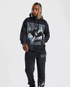 Custom <b>Applique</b> Design Acid Washed Tracksuit /Sweatsuit Two Piece Custom Jogging Suit Women's Cotton Fleece Tracksuit - Product Image 4