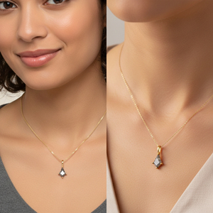 Black Strawberry <b>Quartz</b> Kite Shape 925 Sterling Silver Gold Plated Religious Pendant Rhodium Option for Adjustable <b>Necklace</b> - Product Image 6