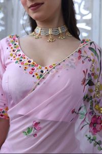 Boutique indienne la plupart des exportations pur doux tebby soie dernier traditionnel Saree fête de mariée mariage Festival porter pour les femmes Saree - Product Image 3