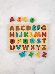Durable <b>Wooden</b> Alphabet Puzzle With Smooth Edges Bright Colors ABC Letter Matching Educational Playset For Toddlers Kids - Product Image 6