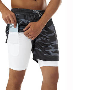 Haute qualité Double couche Shorts hommes Spandex Sport Shorts athlétique entraînement course doublure courte - Product Image 6