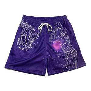 2022 Short de basket-ball pour hommes Designer de haute qualité Maille personnalisée écologique Séchage rapide Tout panneau d'impression Double couche Sublimation - Product Image 5