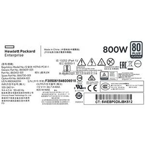 Fuente de Alimentación HPE 866730-001 de 800W, Ranura Flexible, Platino, Bajo Halógeno, para DL360 DL380 ML350 G10, Reacondicionada - Product Image 4