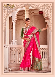 ผ้าไหม Banarasi ที่อุดมไปด้วยผ้าแจ็คการ์ดใช้ได้ทั่วส่าหรี - Product Image 2