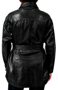 Chaqueta de Invierno Elegante, Transpirable, Entallada y Larga de Cuero Genuino, Diseño Único, Superventas para Mujer - Product Image 4