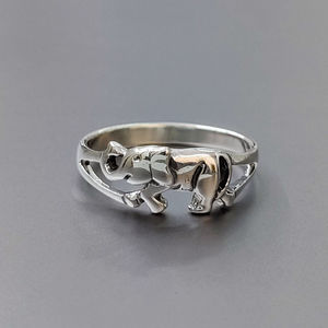 Fashionable Modern Geometric <b>Silver</b> <b>Ring</b> 2.9 Grams Gold Plated Gift for Children Inlaid Jewelry - Product Image 1